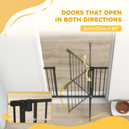 Baby Gate, Pet Safety Gate, 30"-41" Wide, Auto-Close, Black Pet Gates at Gallery Canada