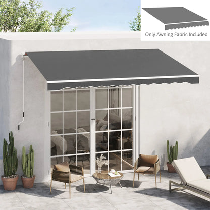 10' x 8' Retractable Awning Fabric, Outdoor Sunshade Canopy, UV Protection, Grey Awning Fabric Replacement at Gallery Canada