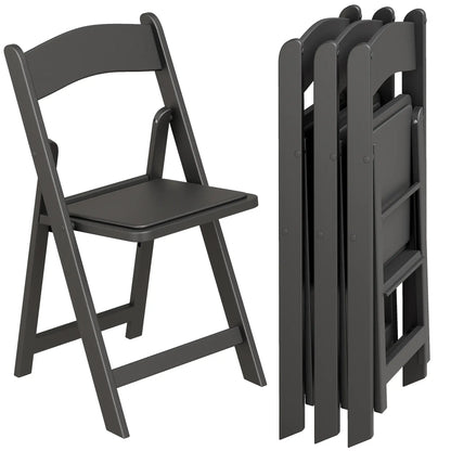 4 Pack Folding Chairs, Foldable Resin Chair with Padded Seat, Portable Indoor Outdoor Seat for Office Events Dining Dining Chairs at Gallery Canada