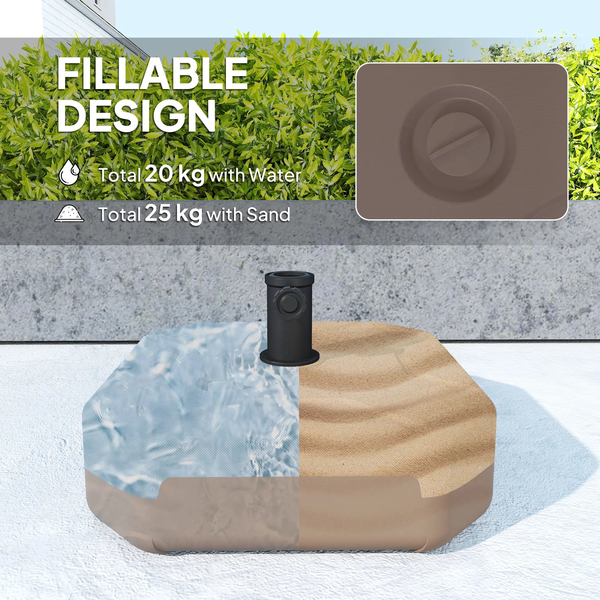Square Patio Umbrella Base Holder, 17.7