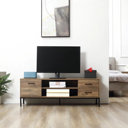 TV Stand for 50 Inches, Cabinet with Door, Storage, Drawers, Steel Legs TV Stands at Gallery Canada