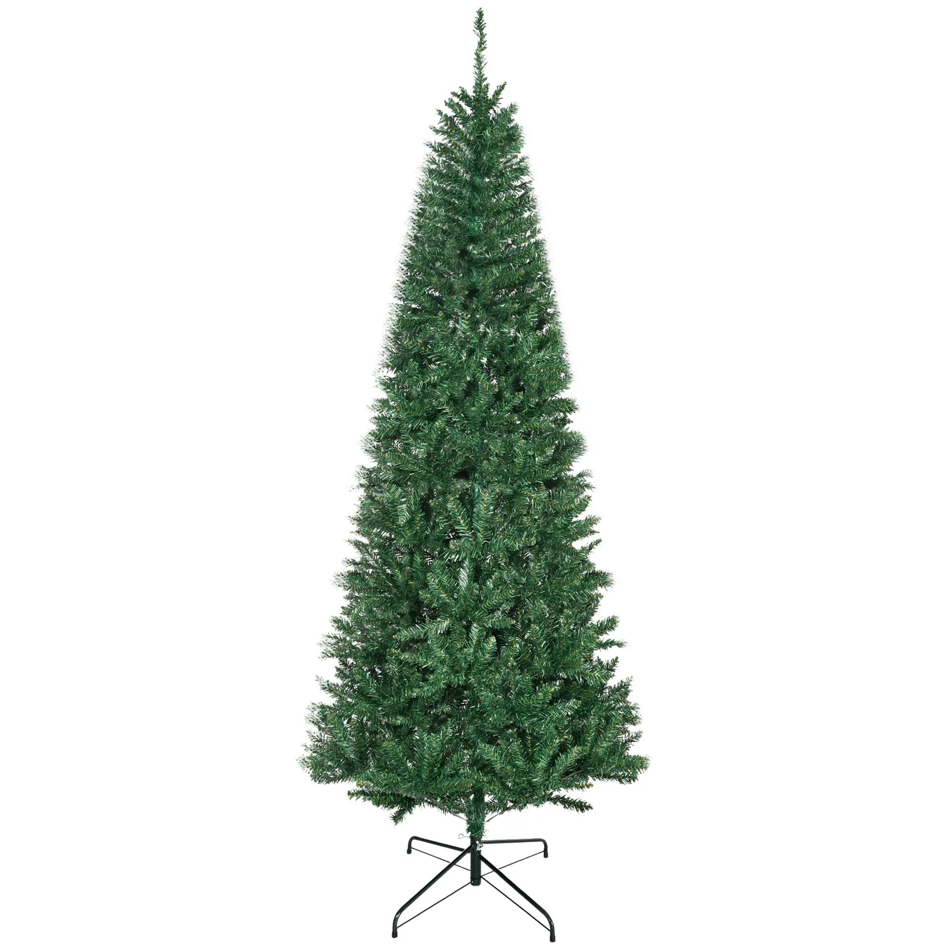 6.9ft Artificial Christmas Tree, Metal Stand, Spruce Tips, Green Artificial Christmas Trees at Gallery Canada