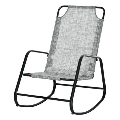 Garden Rocking Chair, Outdoor Indoor Texteline Rocker, Grey Outdoor Rocking Chairs at Gallery Canada