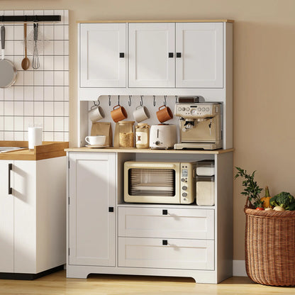 64" Tall Kitchen Pantry Cabinet, 3 Cabinets, 2 Drawers, White Kitchen Pantry Cabinets at Gallery Canada