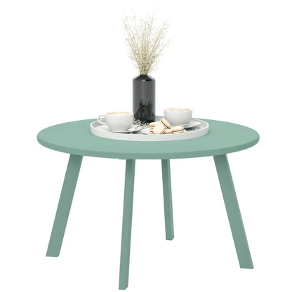 Round Outdoor Side Table, Metal Frame, Non-Slip Foot Pads, Green Patio Side Tables at Gallery Canada