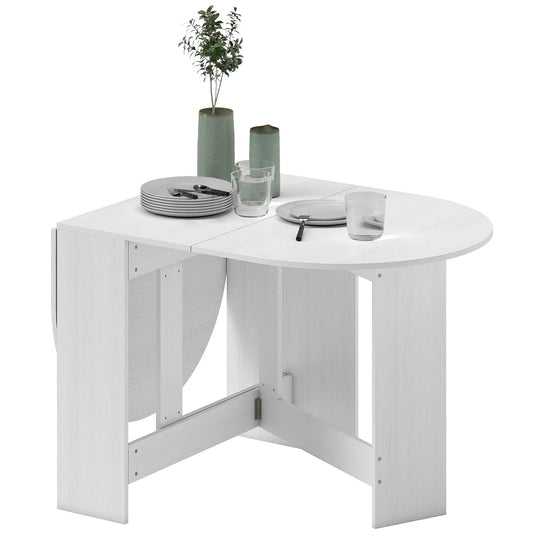 Oval Folding Dining Table, Drop Leaf Kitchen Table, Distressed White, White Bar Tables & Dining Tables Distressed White at Gallery Canada