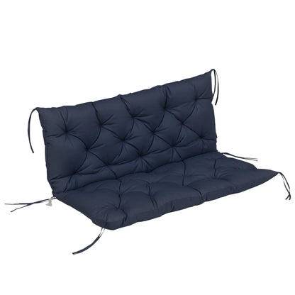 2 Seater Garden Bench Cushion, Thick Outdoor Non-Slip, 52" x 43" x 4", Navy Blue Patio Chair Cushions Navy Blue at Gallery Canada