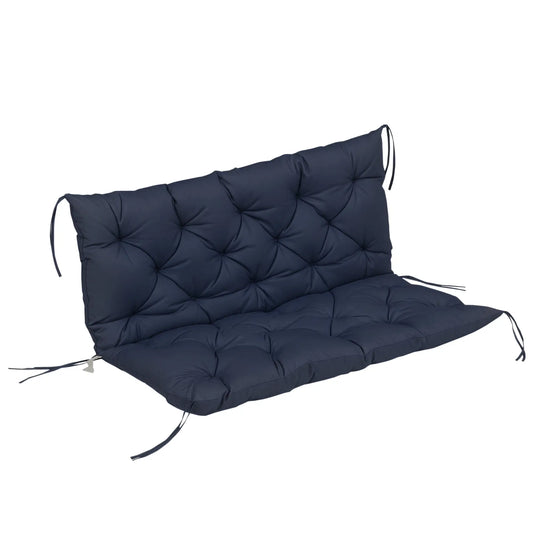 2 Seater Garden Bench Cushion, Thick Outdoor Non-Slip, 52" x 43" x 4", Navy Blue Patio Chair Cushions Navy Blue at Gallery Canada