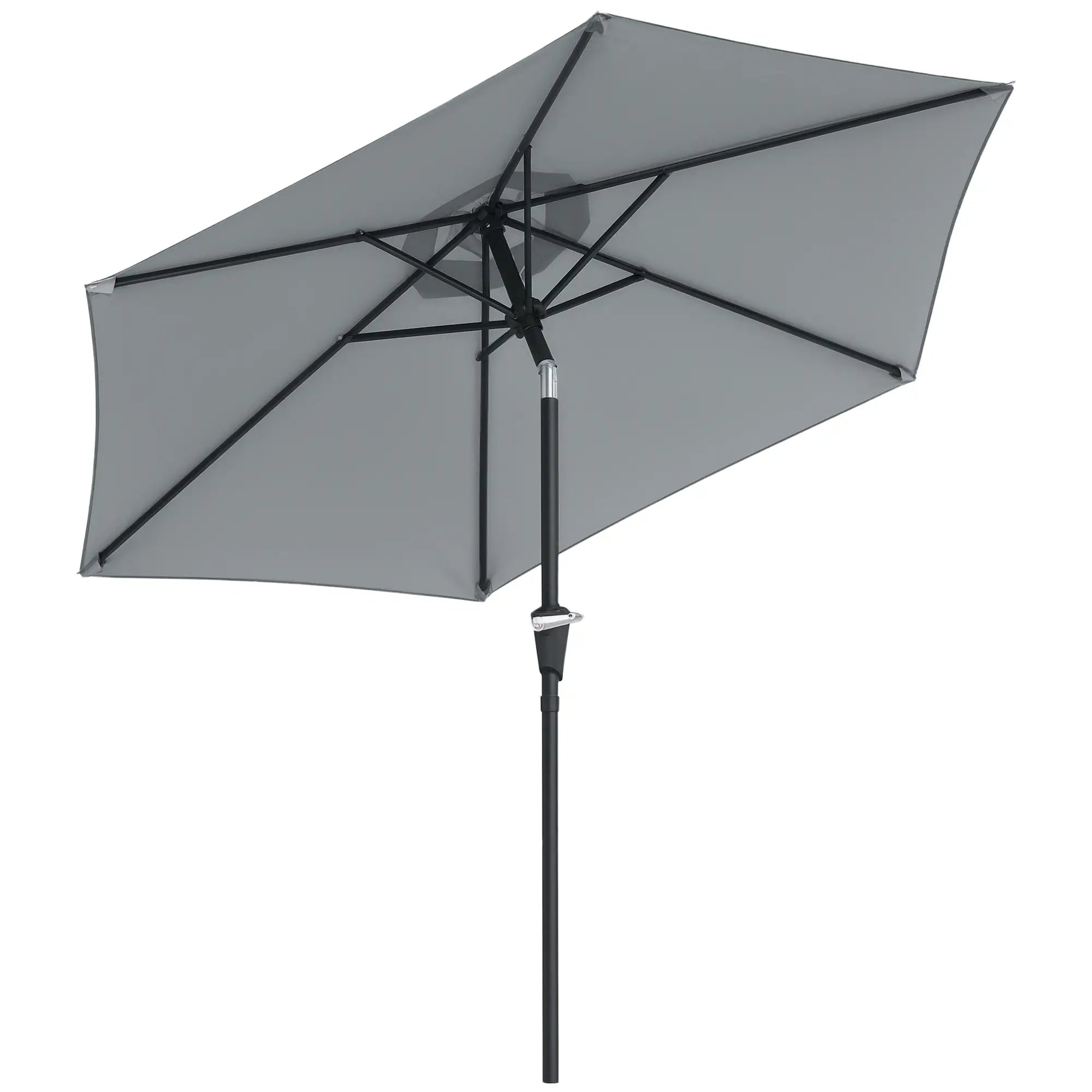 Outdoor Patio Sun Umbrella, 6 Ribs, Light Grey Patio Umbrellas at Gallery Canada