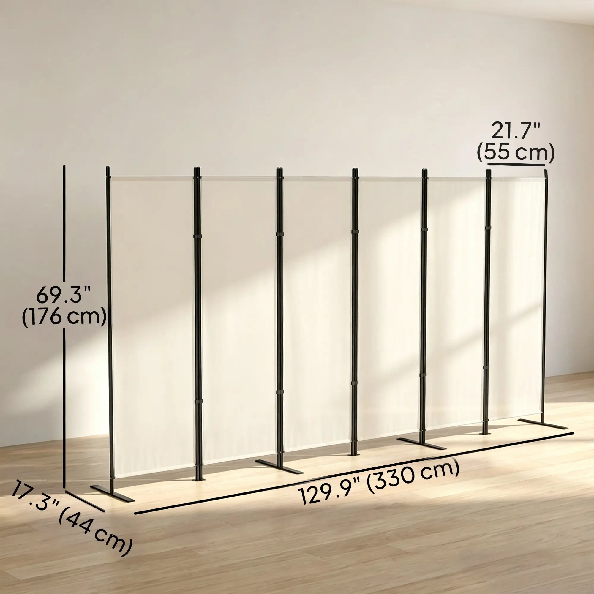 6 Ft Folding Room Divider, Portable Privacy Screen, Beige Room Dividers at Gallery Canada