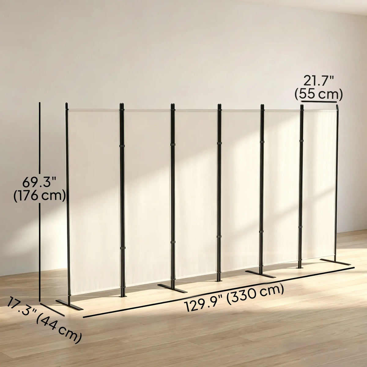 6 Ft Folding Room Divider, Portable Privacy Screen, Beige Room Dividers at Gallery Canada