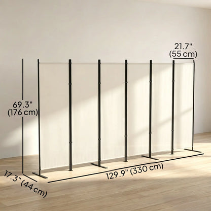 6 Ft Folding Room Divider, Portable Privacy Screen, Beige Room Dividers at Gallery Canada