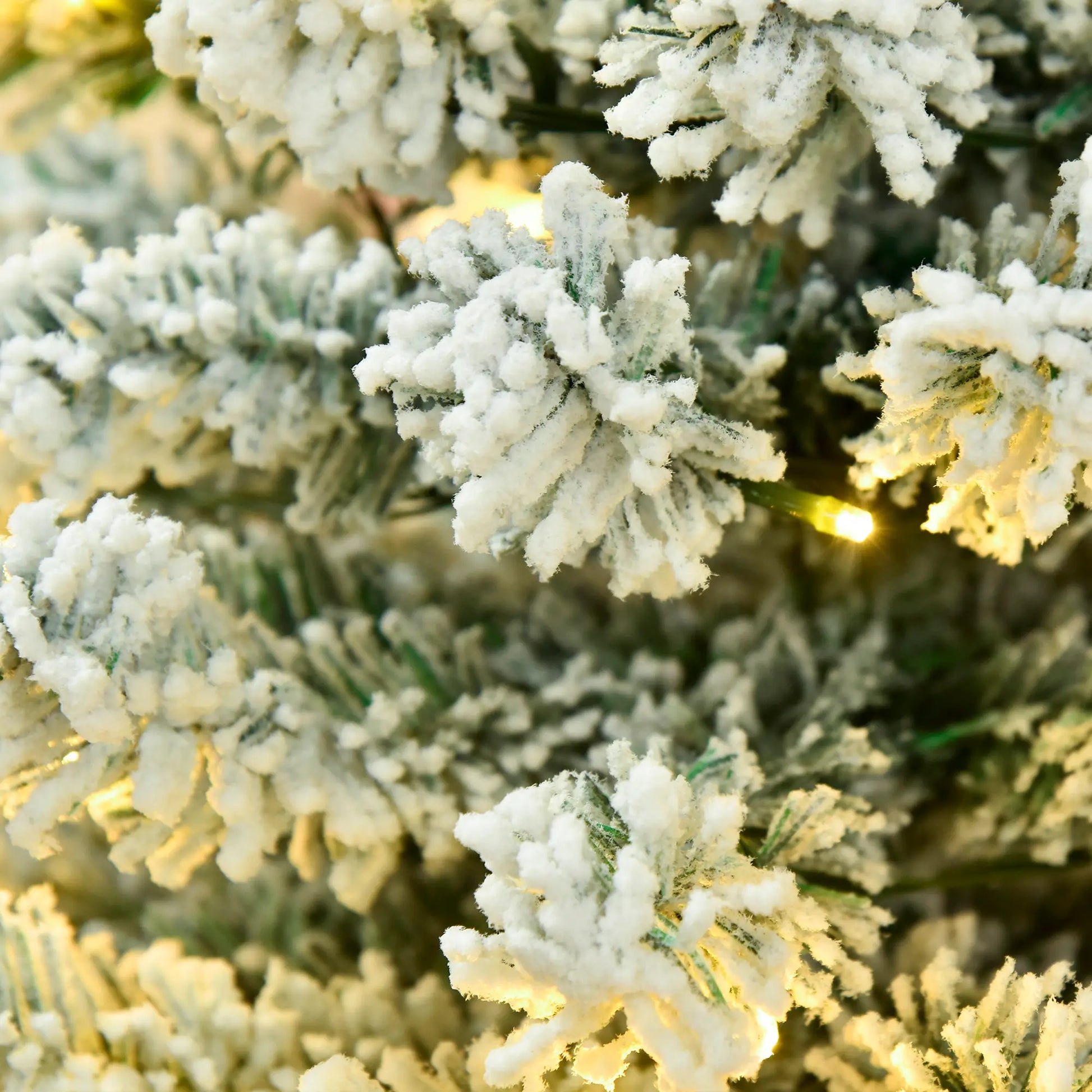 6ft Prelit Snow Flocked Pencil Christmas Tree, Warm White LED, Green Pre Lit Christmas Trees at Gallery Canada
