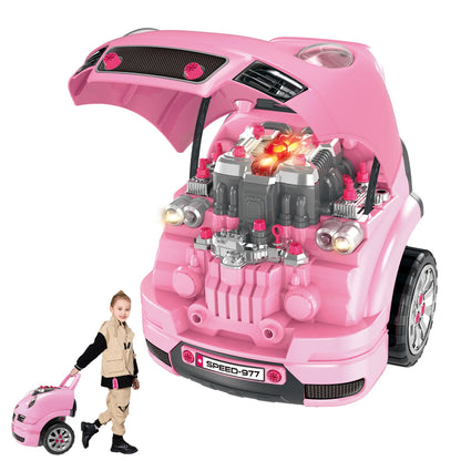 Kids Truck Engine Toy Set, Car Service Play Set, Pink Workbench Toy Sets at Gallery Canada