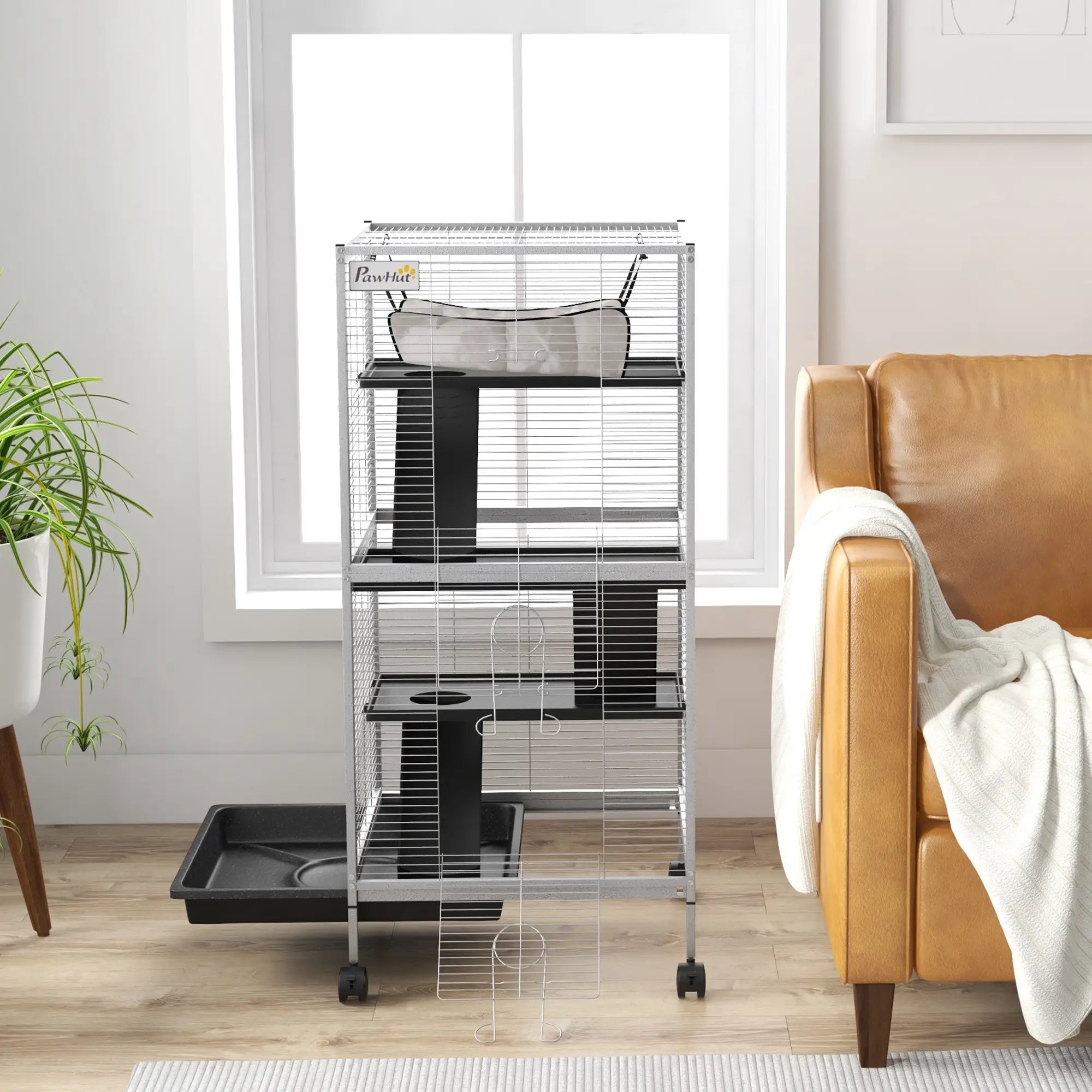 Steel Small Animal Cage, for Guinea Pig, Ferret, Light Grey Houses & Habitats at Gallery Canada