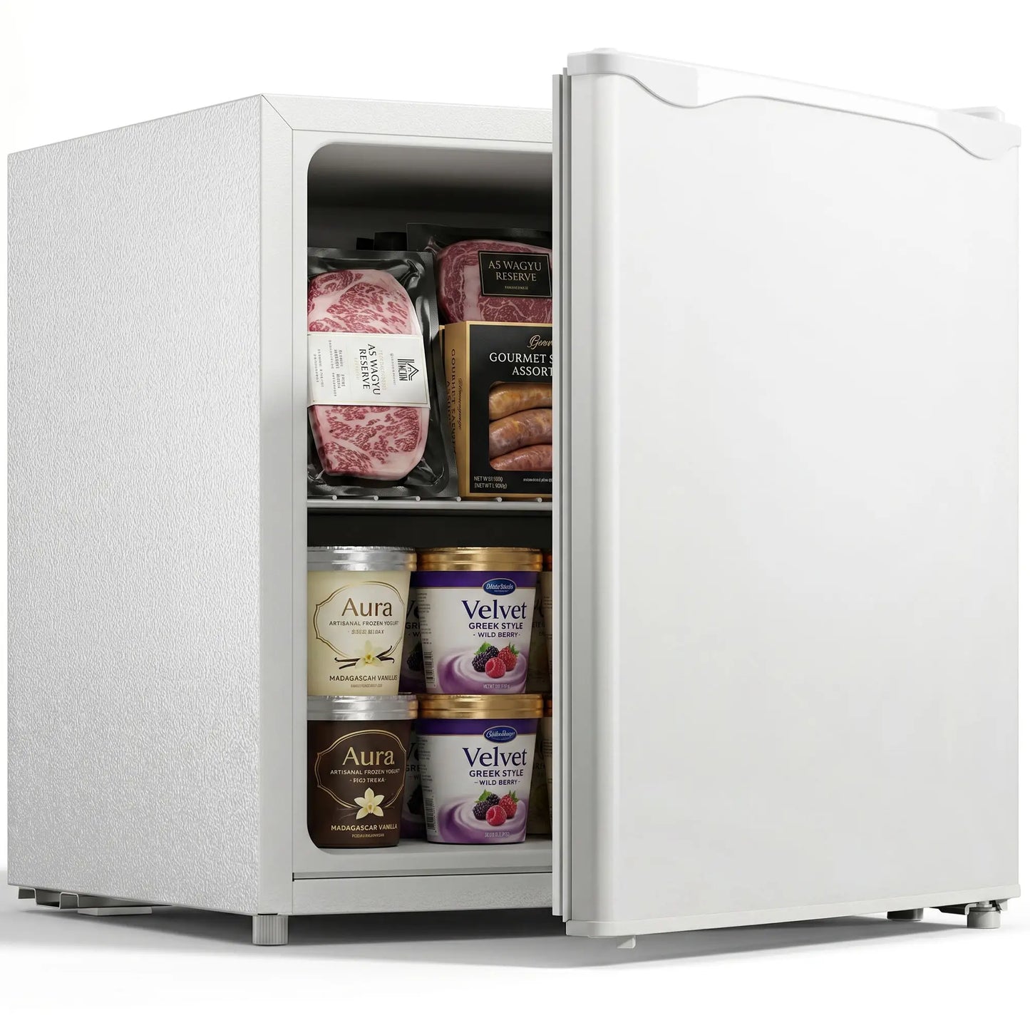 1.1 Cu. Ft. Mini Freezer, Compact Upright, Reversible Door, White Small Kitchen Appliances White at Gallery Canada