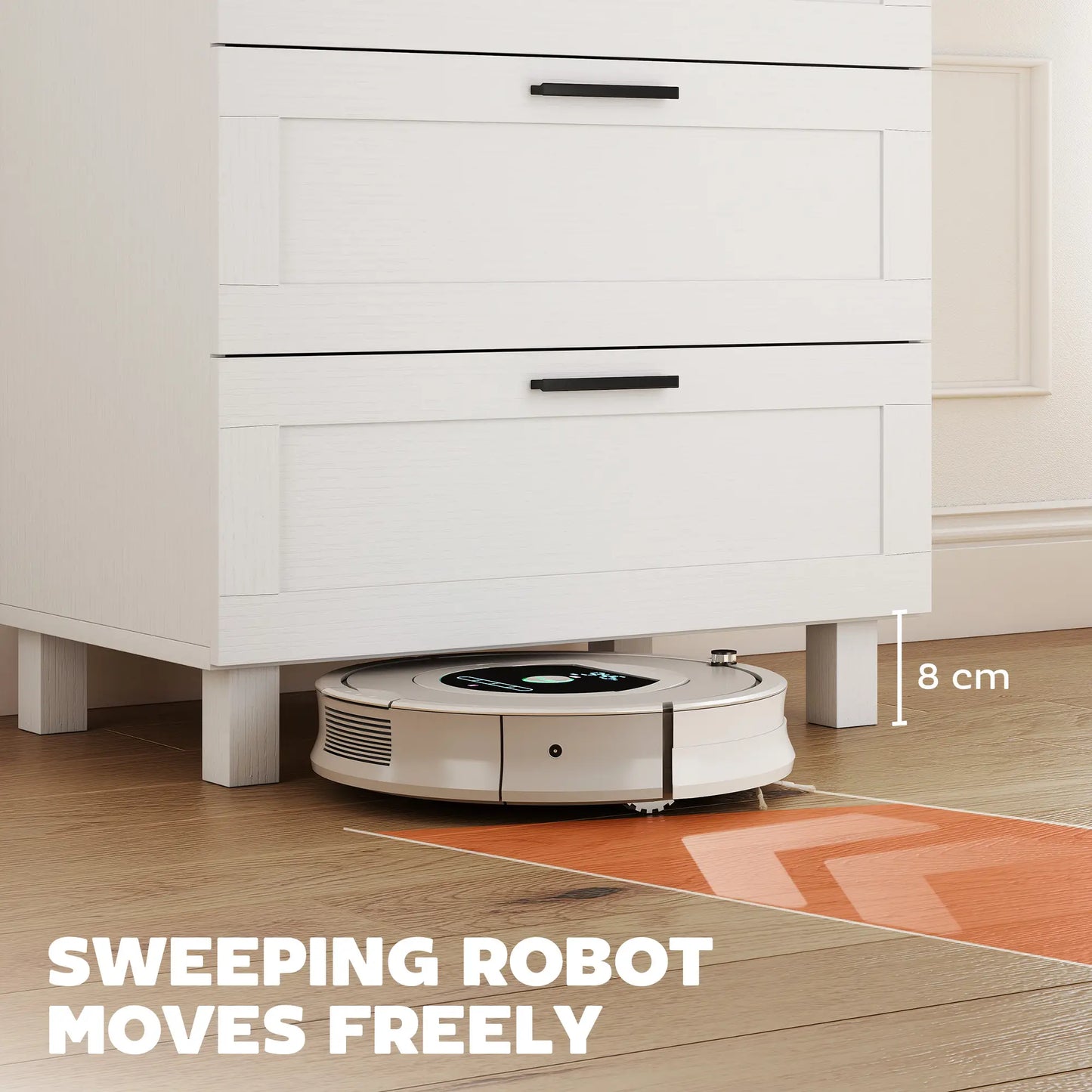 4 Drawer Dresser, Solid Wood Legs, White Storage Cabinets at Gallery Canada