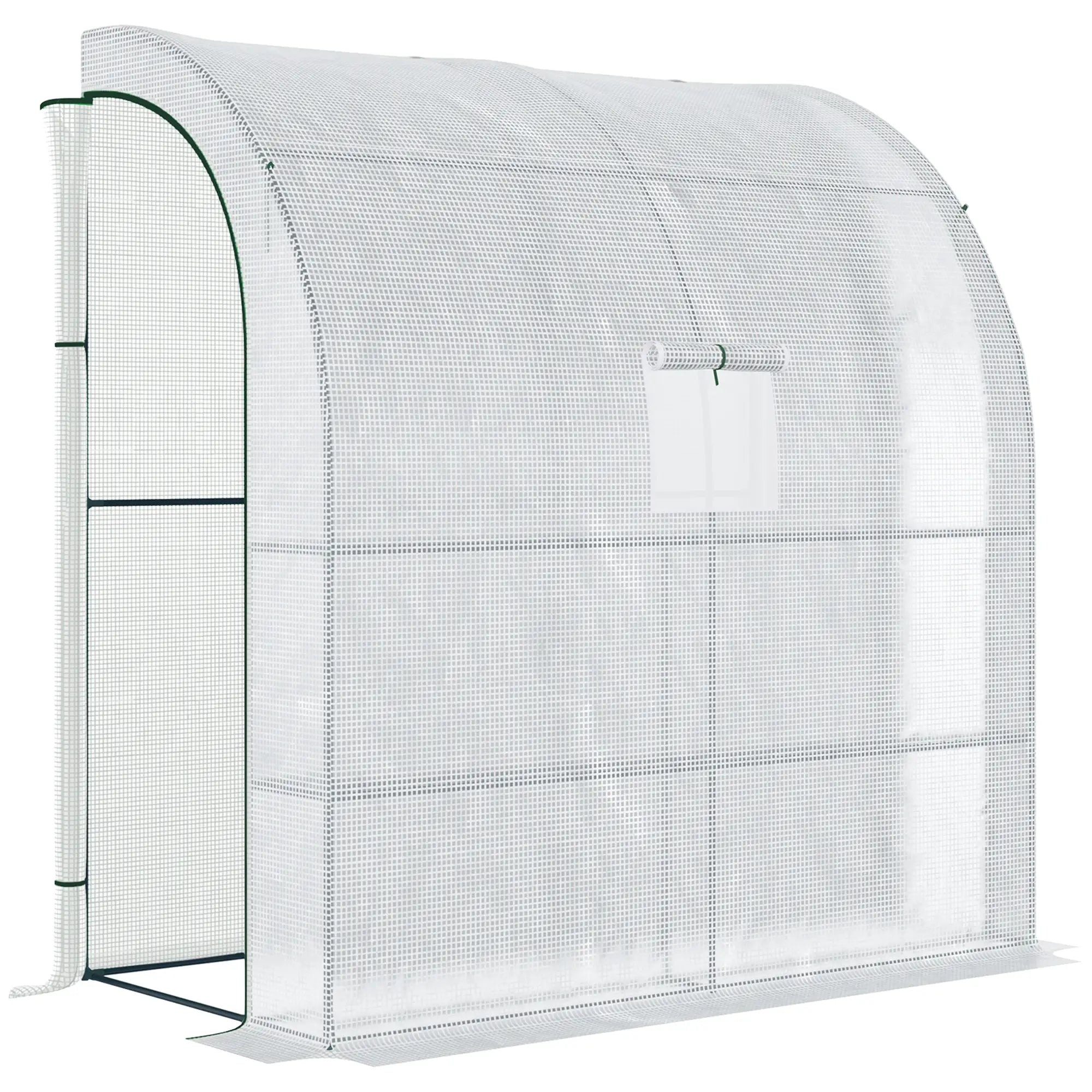 7' x 3' x 7' Walk-In Greenhouse, Roll-Up Mesh Windows, Zipper Door, White Walk In Greenhouses White at Gallery Canada
