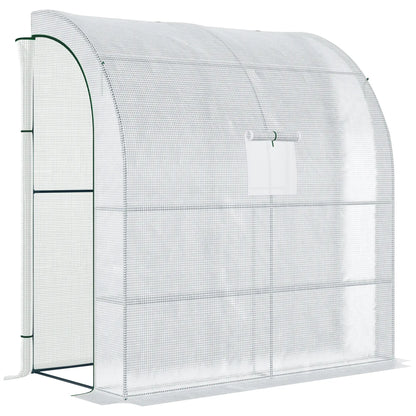 7' x 3' x 7' Walk-In Greenhouse, Roll-Up Mesh Windows, Zipper Door, White Walk In Greenhouses White at Gallery Canada