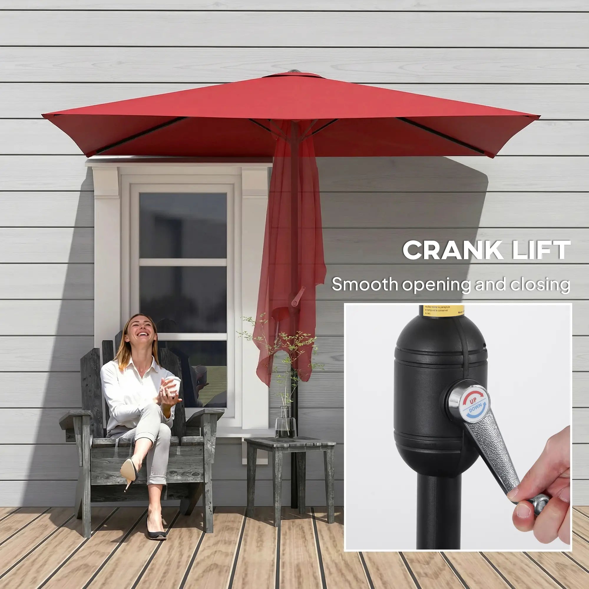 8Ft Half Round Umbrella, Outdoor Patio Balcony Sun Shade w/5 Ribs Half Round Umbrellas at Gallery Canada