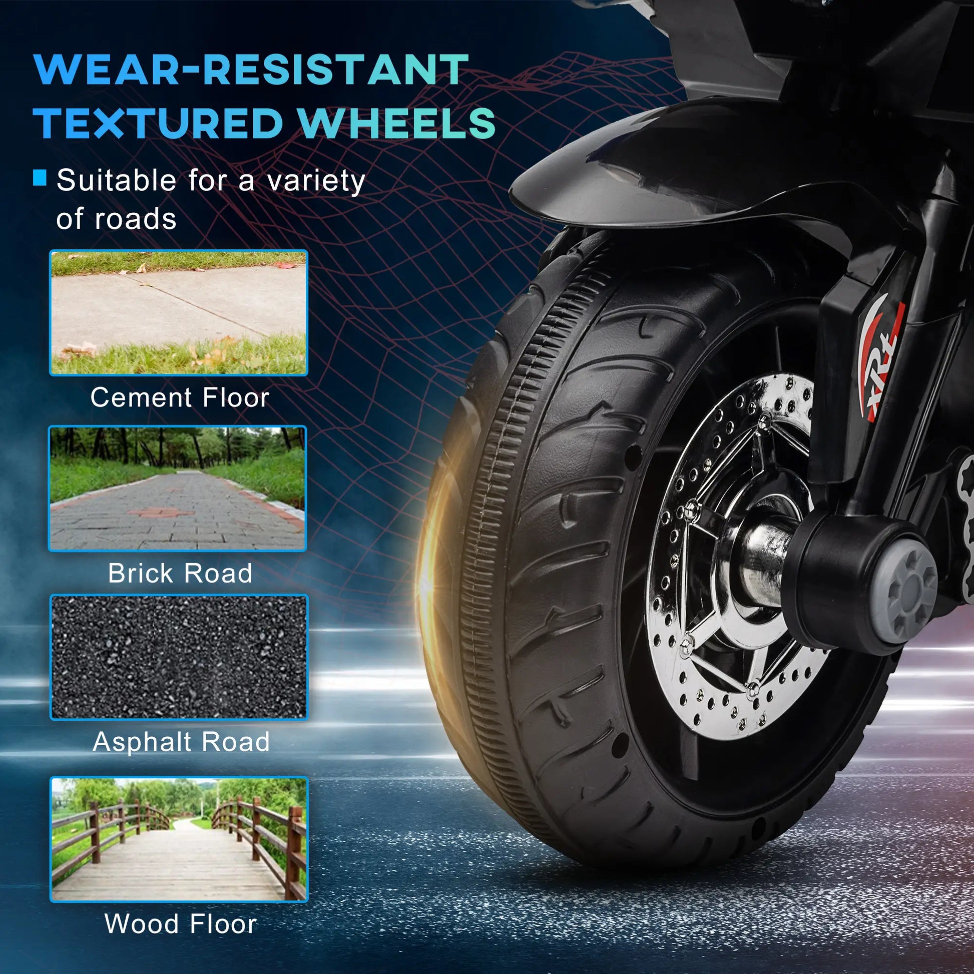 Kids Electric Motorcycle Ride-On Toy, 3 Wheels, Music, Horn, Lights, Blue Electric Motorcycles at Gallery Canada