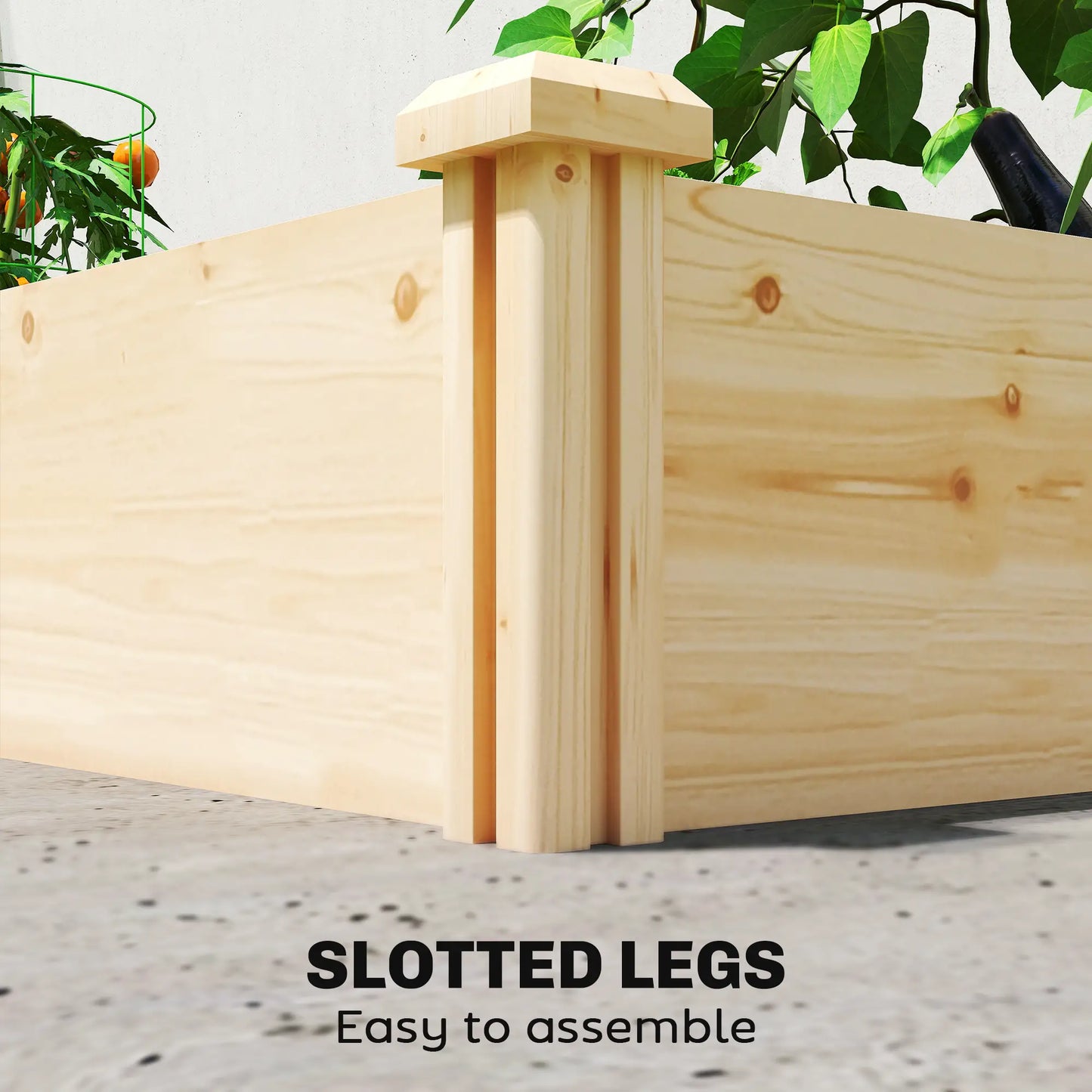 Wooden Raised Garden Bed, Planter Box With Divider, Open Bottom, DIY Painting Raised Garden Beds at Gallery Canada