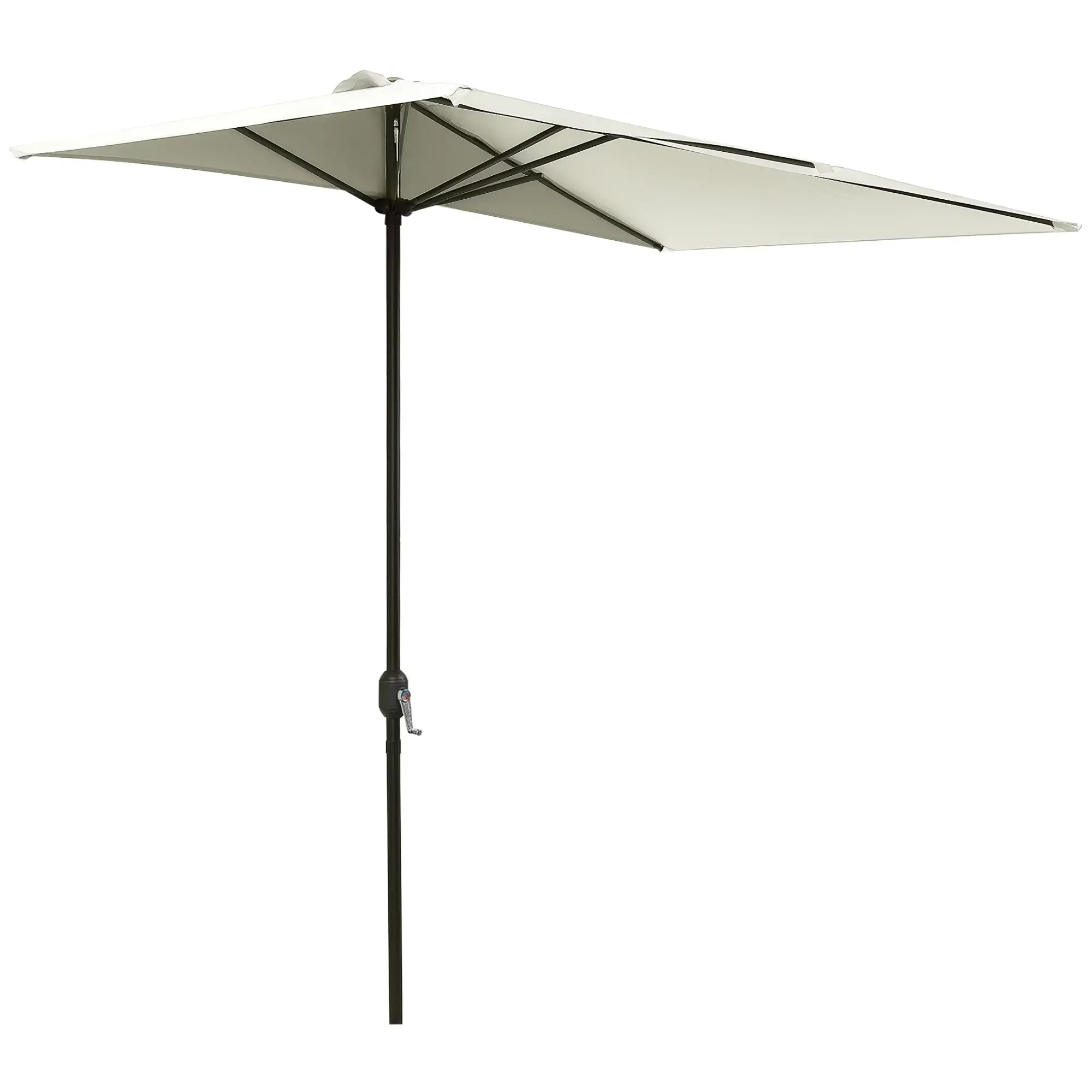 8ft Half Umbrella, Outdoor Balcony Parasol, 5 Ribs, Beige Sun Umbrellas Beige at Gallery Canada