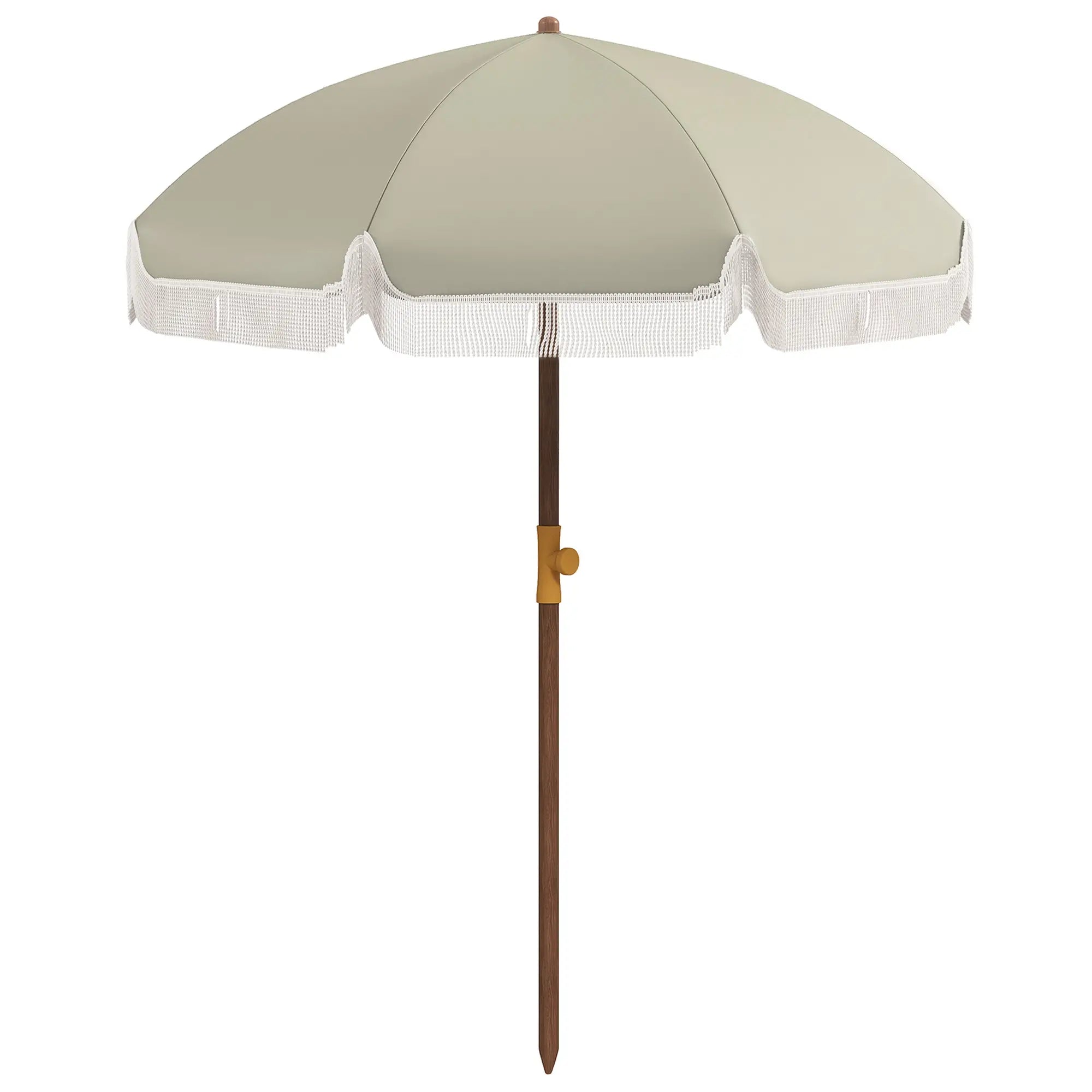 6.2' Travel Beach Umbrella, Vent, Ruffles, Carry Bag, Light Green Beach Umbrellas Light Green at Gallery Canada