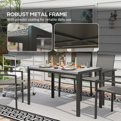 Rectangular Outdoor Dining Table, 4-Seat Patio Table, Grey Patio Dinning Tables at Gallery Canada