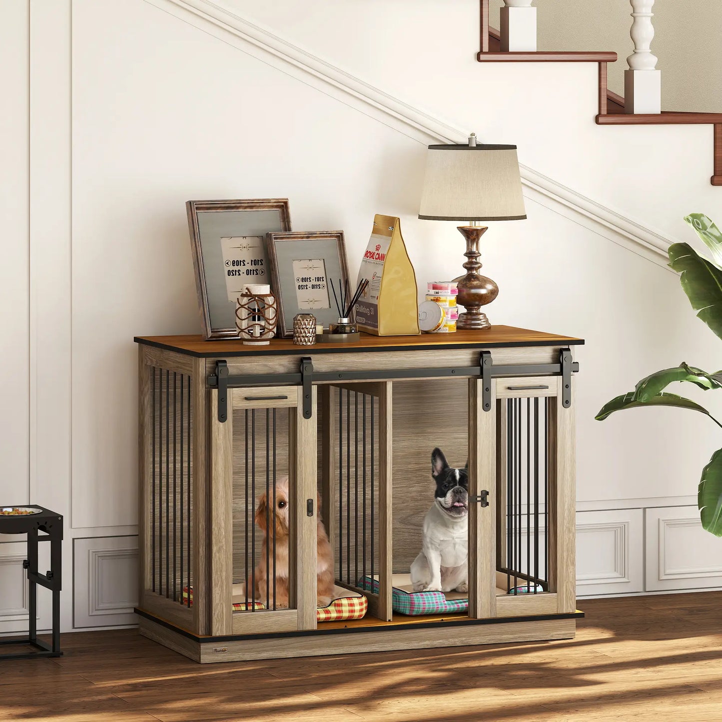 47in Wooden Dog Crate Furniture, Kennel TV Stand, Pet House Side Table, Oak Houses, Kennels & Pens at Gallery Canada