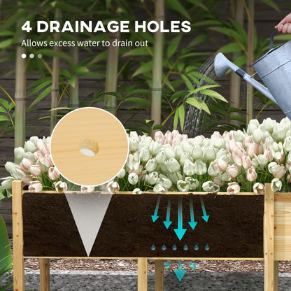 Wooden Raised Garden Bed, Large Elevated Planter Box, 7.4' x 1.8' x 2.6' Raised Garden Beds at Gallery Canada