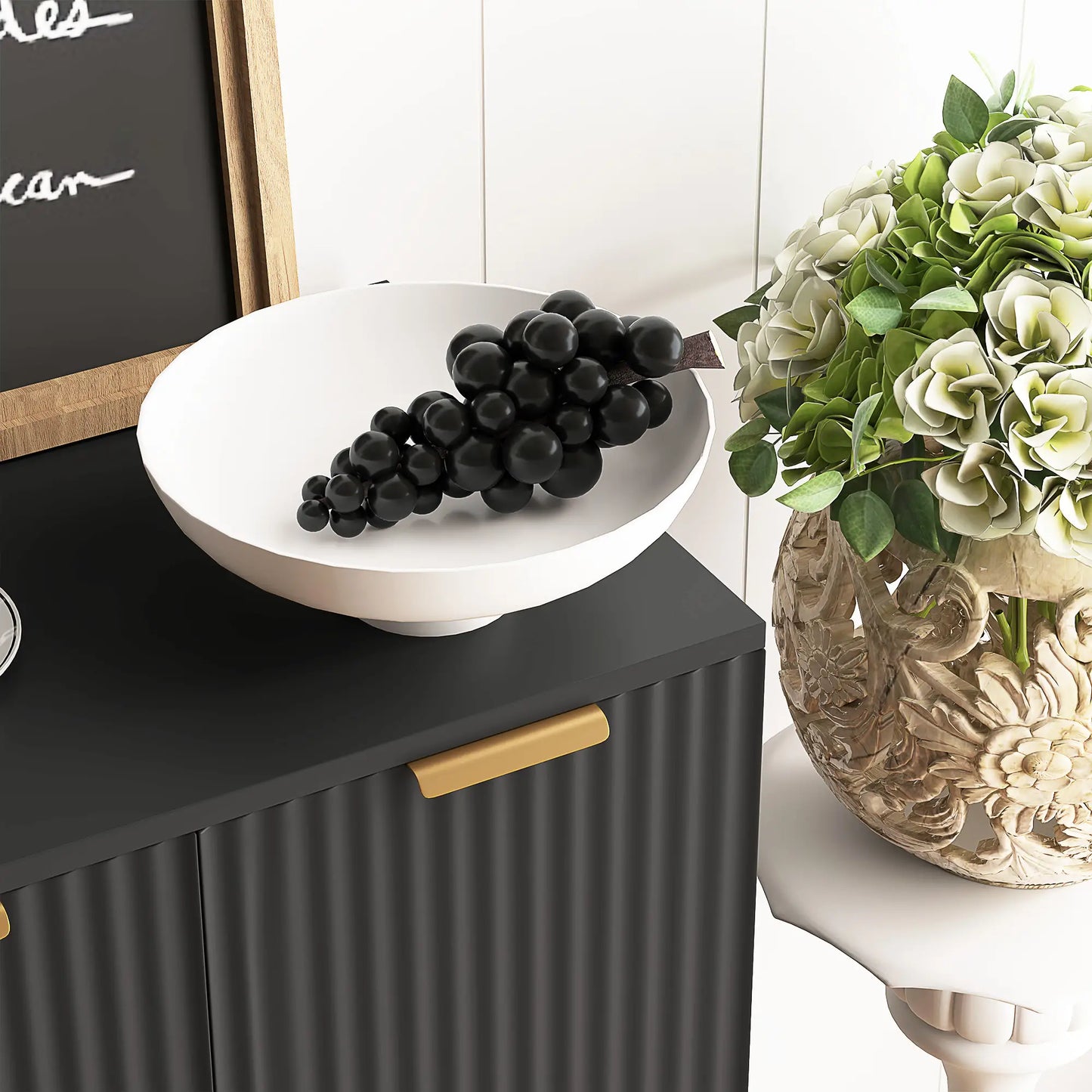 Modern Kitchen Cabinet, Sideboard with Adjustable Shelves, Black Bar Cabinets at Gallery Canada