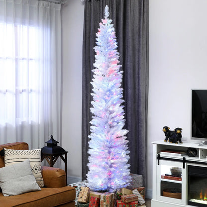 7.5ft Christmas Tree with Colorful DIY LEDs, Hinged Pencil, Remote, Timer, White, Colorful Pencil Christmas Trees at Gallery Canada