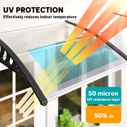 Awning Door Canopy, 119.3" x 37.8", Polycarbonate Patio Cover, Clear Door Awnings at Gallery Canada