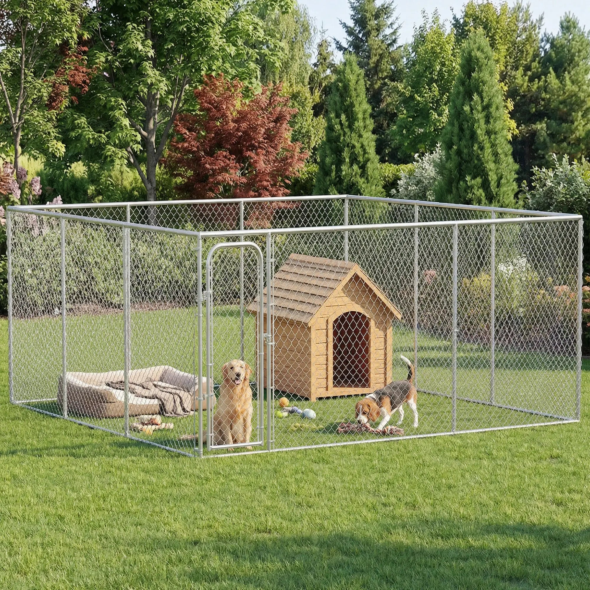 Dog Playpen, Walk-In Kennel, Galvanized Steel Frame, DIY Door Dog Kennels at Gallery Canada