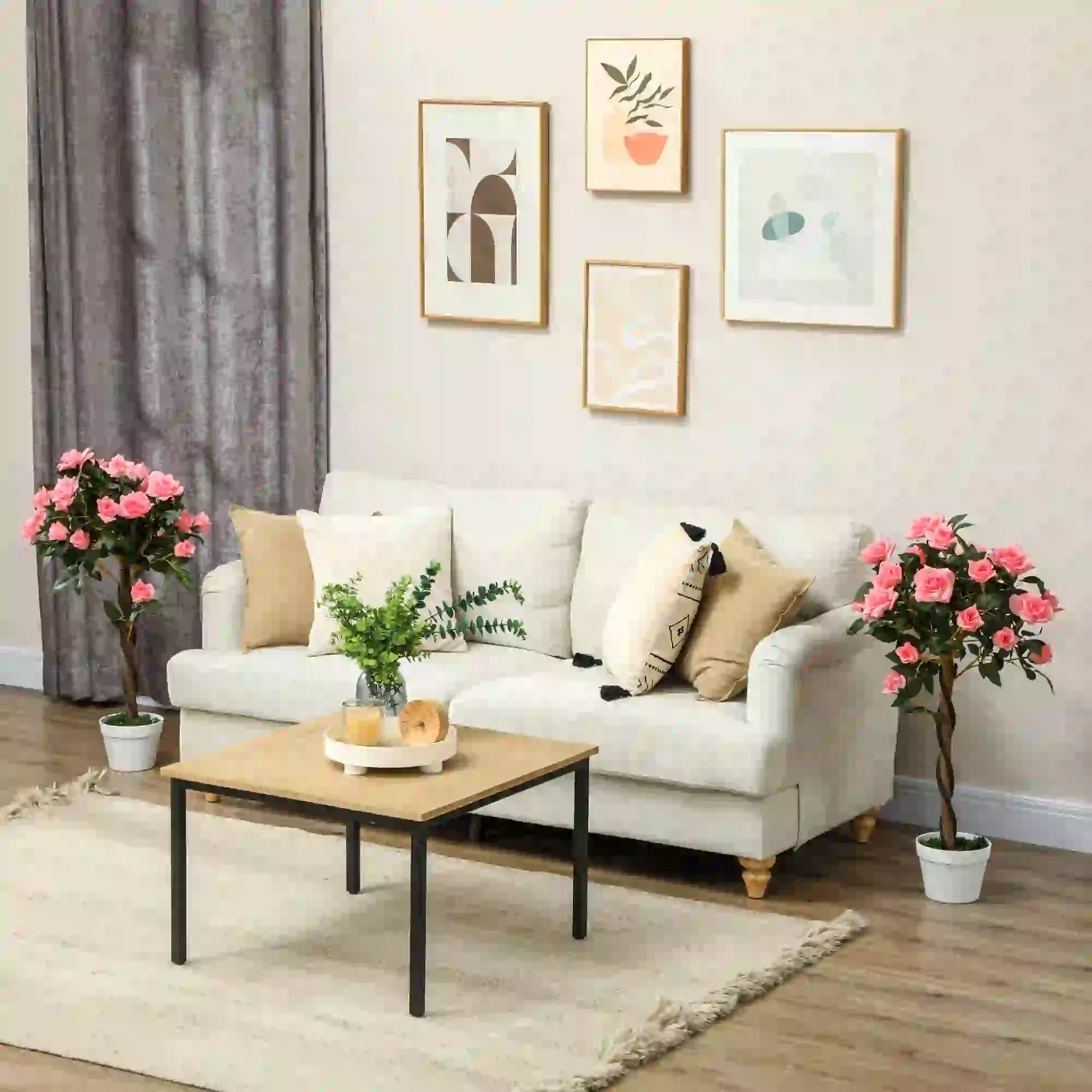 3FT Pink Rose Artificial Plant Set Of 2 In Pot, Indoor Home Decor, Pink Artificial Trees at Gallery Canada