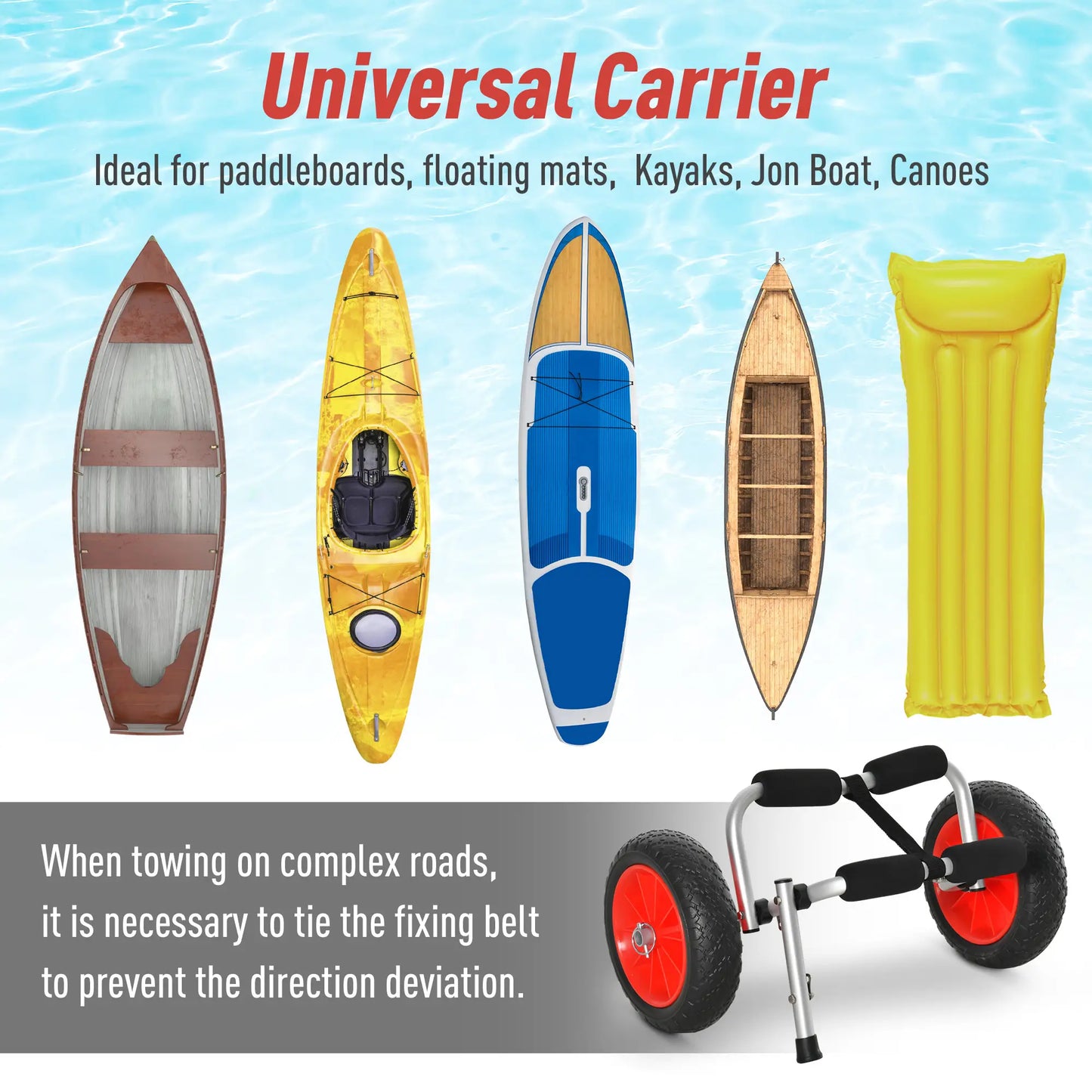 Kayak Cart Canoe Dolly, Aluminum Frame Folding Design, Paddleboard Trolley Kayak Carts at Gallery Canada