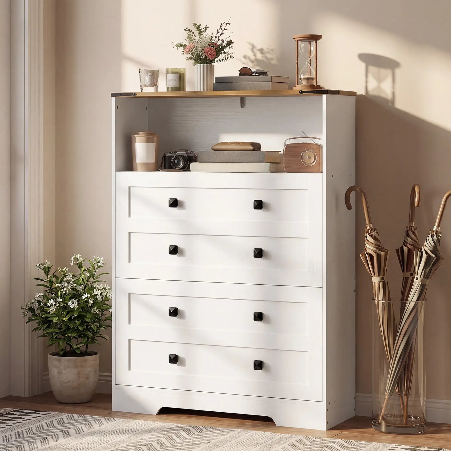 Shoe Cabinet, 2 Flip Drawers, Narrow Storage, White Shoe Storage Cabinets & Racks at Gallery Canada