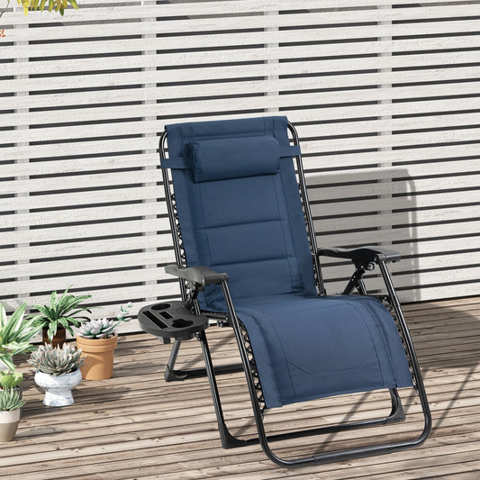 Zero Gravity Lounger Chair, Padded, 400 LBS Capacity, Blue Lounger Chairs Blue, Black at Gallery Canada