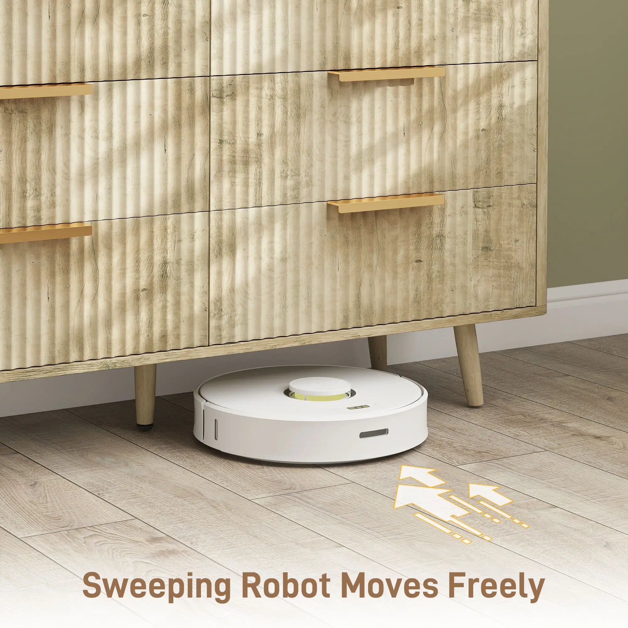 Fluted Chest of Drawers, 6 Drawer Dresser with Pine Wood Legs, Oak Storage Cabinets at Gallery Canada