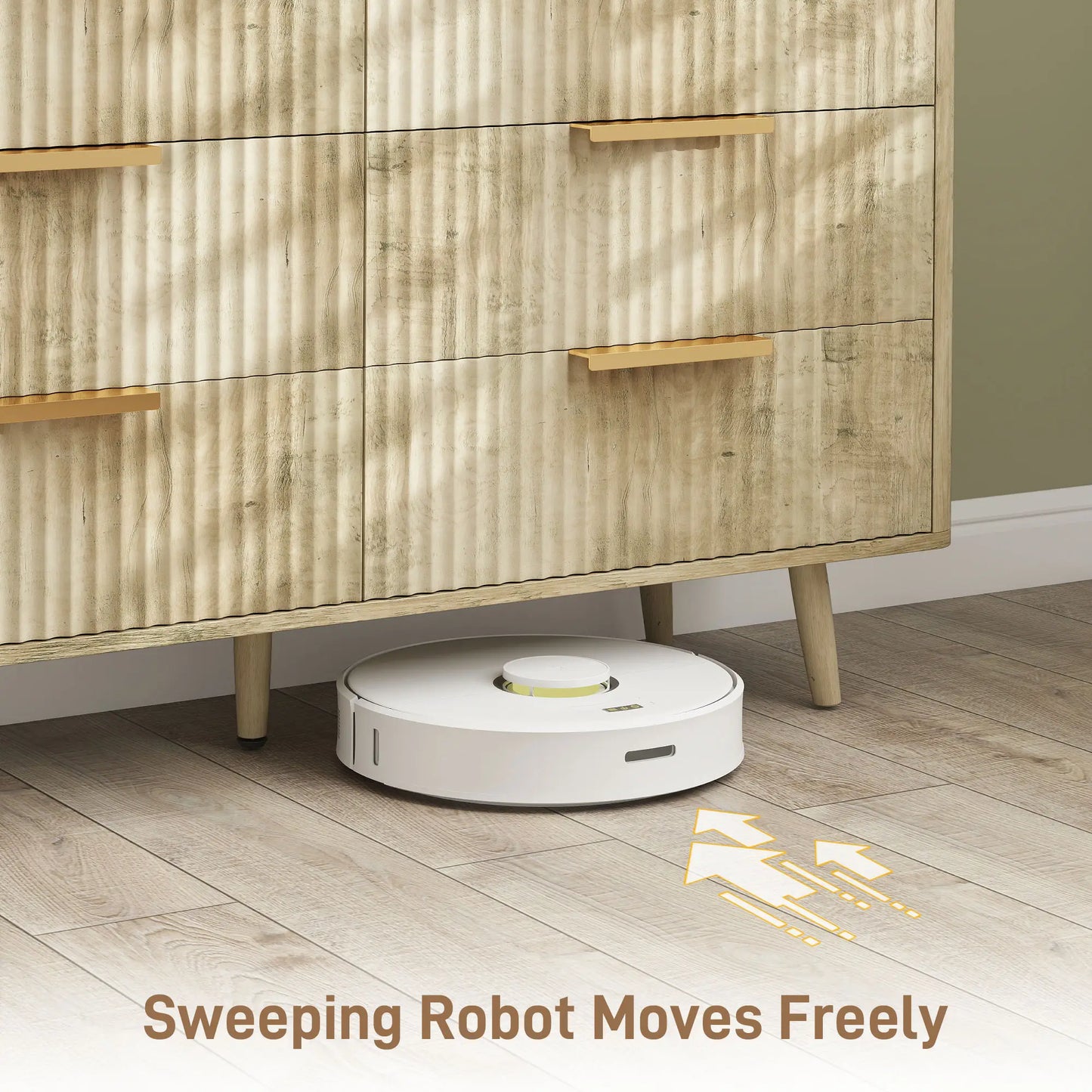 Fluted Chest of Drawers, 6 Drawer Dresser with Pine Wood Legs, Oak Storage Cabinets at Gallery Canada