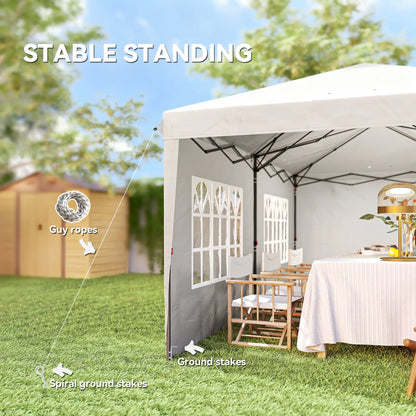 10' x 20' Outdoor Pop Up Canopy Tent, Instant Shelter With Carrying Bag, White Pop Up Canopies at Gallery Canada