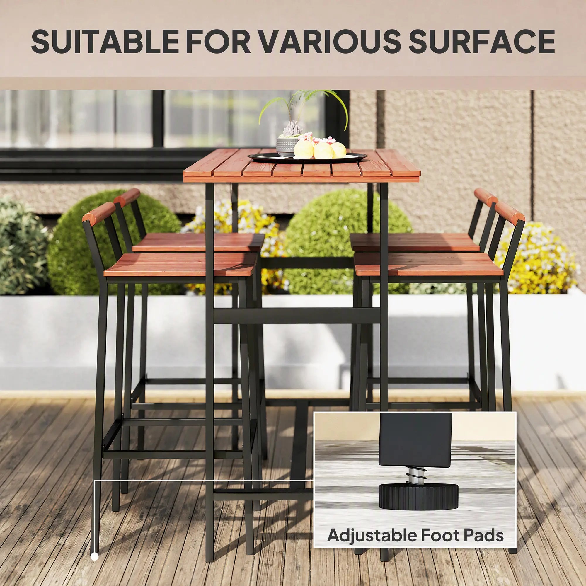 5 Piece Patio Bar Set, 47
