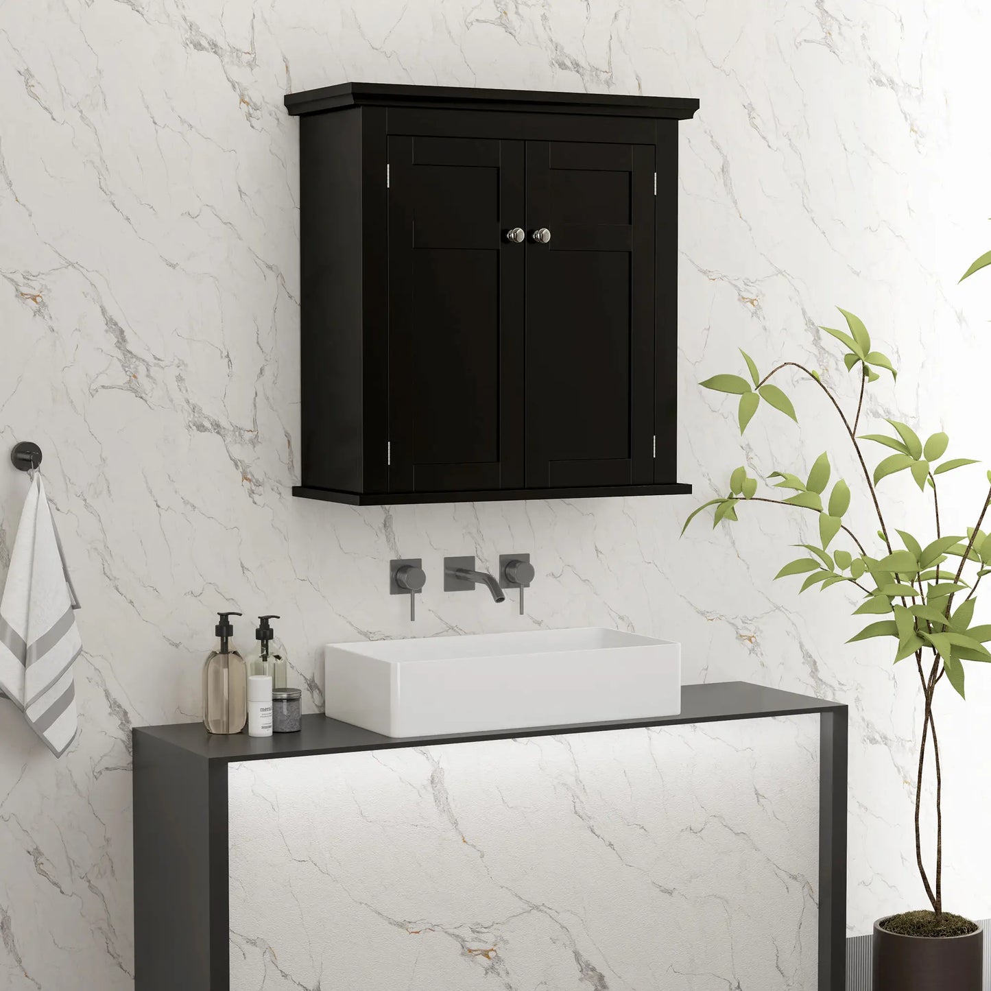 Bathroom Medicine Cabinet, Over Toilet Storage, Adjustable Shelves, Black Bathroom Cabinets at Gallery Canada