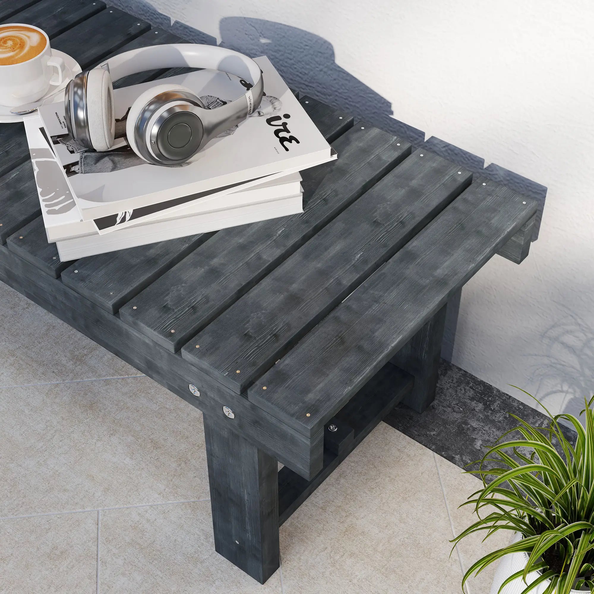 Outdoor Garden Bench, Fir Wood Stool, 43.25