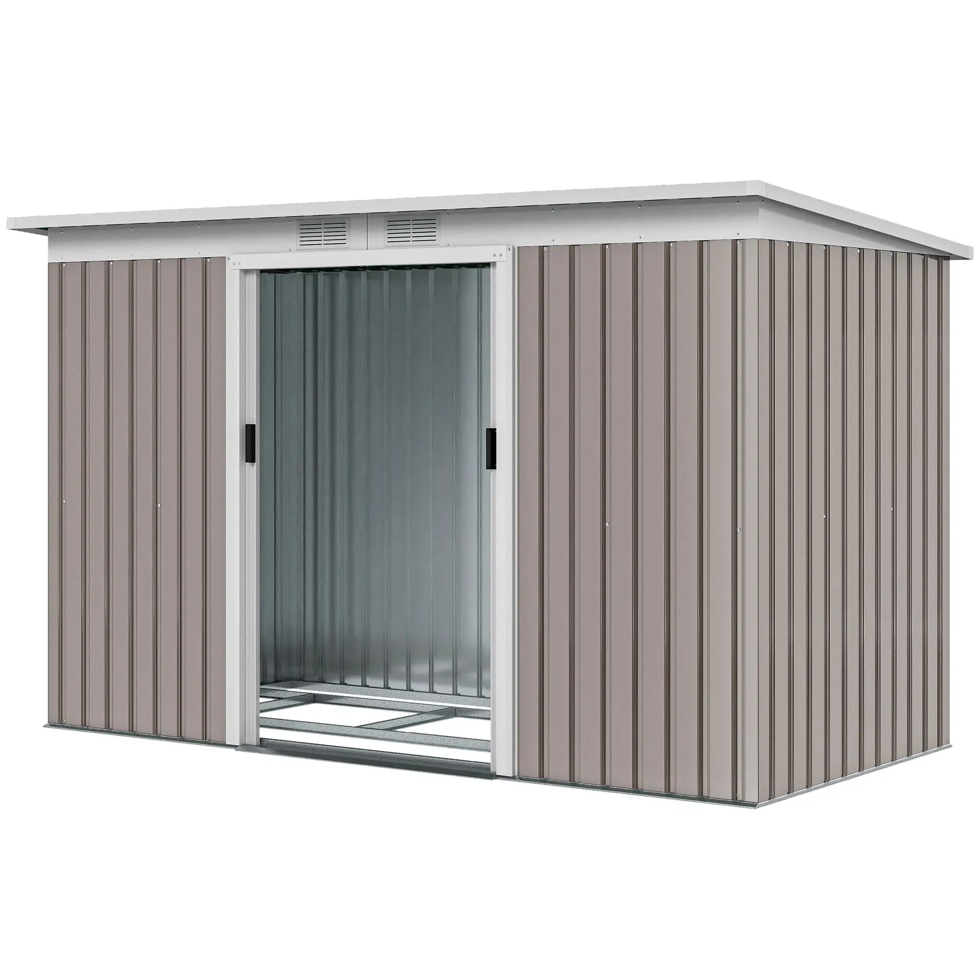 9' x 4' Metal Storage Shed, Foundation Kit, Ventilation, Light Grey Sheds Light Grey at Gallery Canada