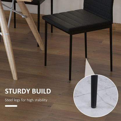 Modern High Back Dining Chairs, PU Leather, Metal Legs, Set of 4, Black Bar Stools at Gallery Canada