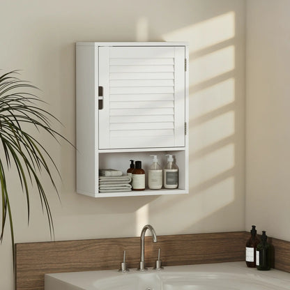 Wall Mounted Bathroom Cabinet, Adjustable Shelves, 40 x 20 x 60 cm, White Wall Mounted Cabinets at Gallery Canada