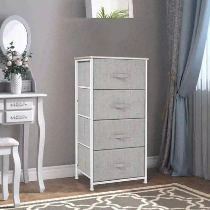 Linen Drawer Cabinet, 4 Removable Drawers, Adjustable Feet, White Storage Cabinets at Gallery Canada