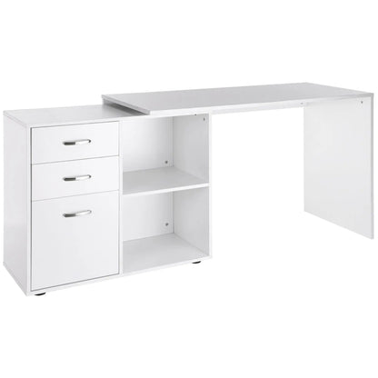 L-Shaped Desk, Computer Corner Desk with Shelf, Drawer, White Computer Desks at Gallery Canada